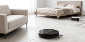 ultra slim robot vacuum with 4000Pa suction and app control on hard floor